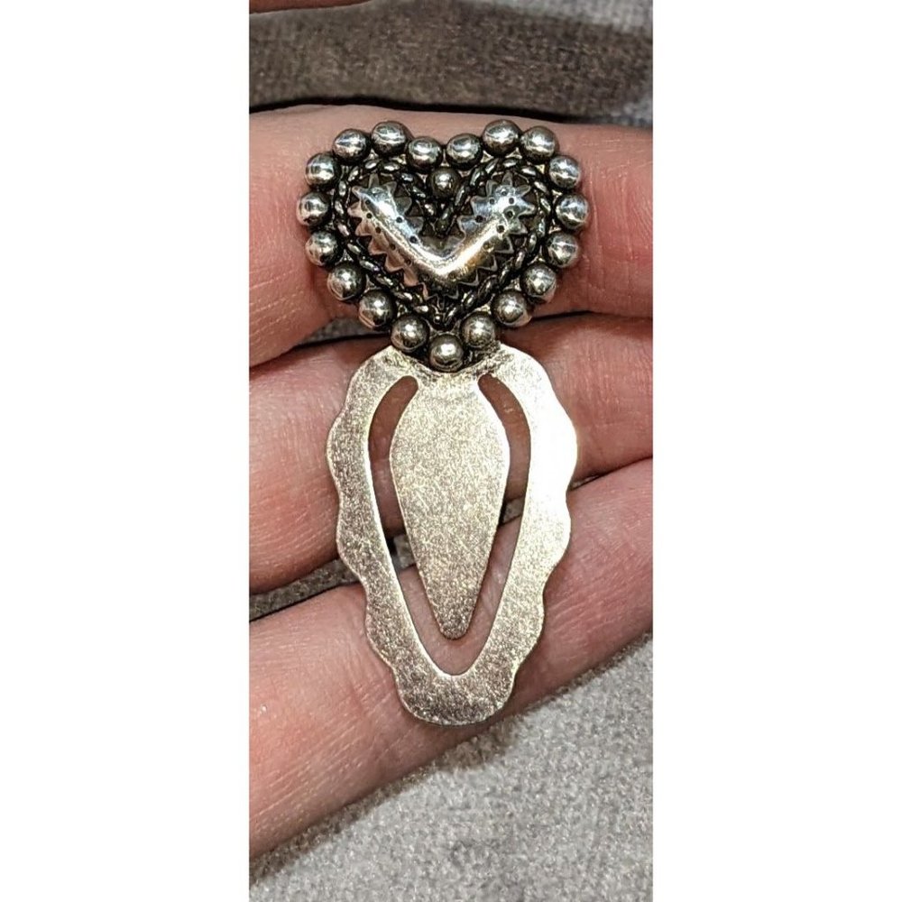 Rustic Silver Heart Bookmark